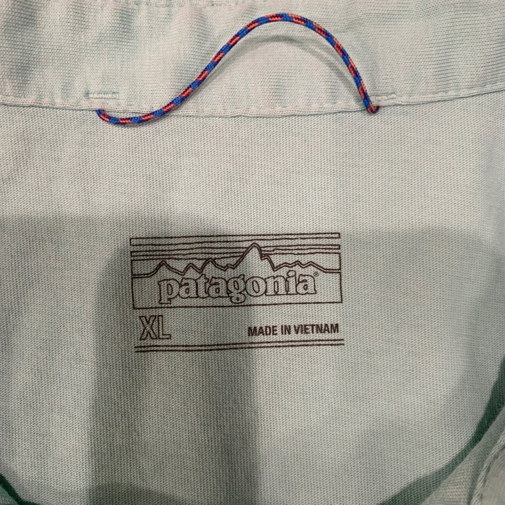 Patagonia Polo Shirt Fish Logo Short Sleeve Casual Top XL Men's Blue - Picture 2 of 10